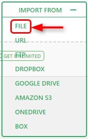 インポートフロムファイル